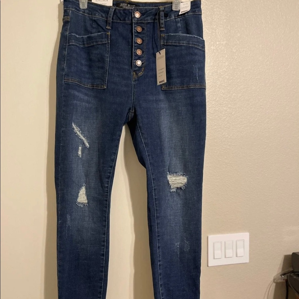 Judy Blue cargo patch skinny jeans